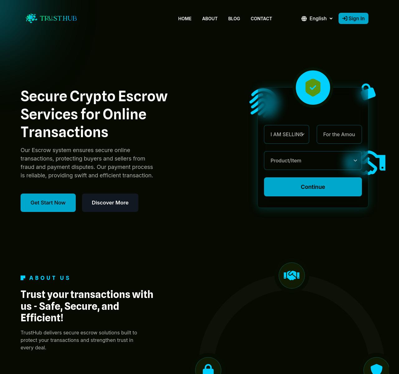 TrustHub Escrow secure payment platform with M-Pesa integration and KYC verification